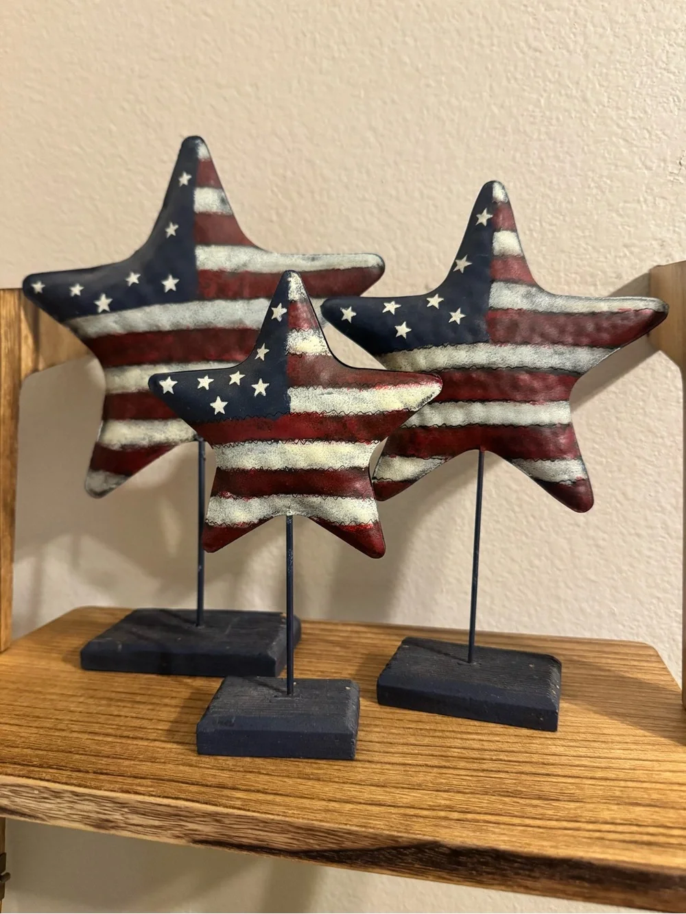 Patriotic Star Tabletop Accents – Set of 3
